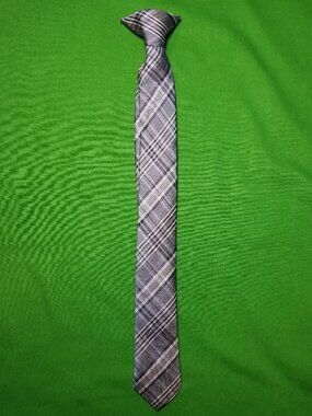 Blue Striped Clip-On Boys Tie Wedding Party Church New Without Tag